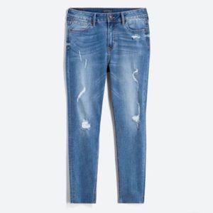 JUST USA Raquel Distressed Scissor Hem Cropped Skinny Jean size 14/32